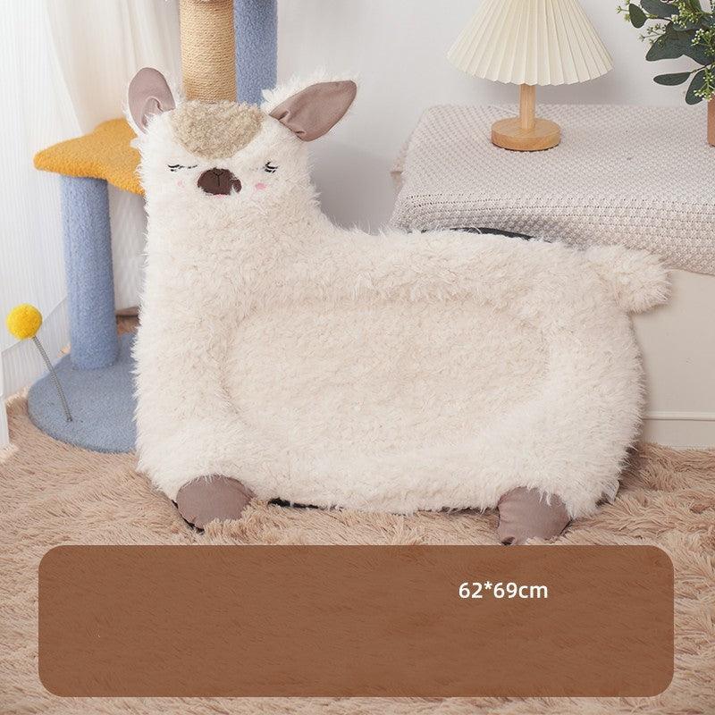 Cozy Alpaca Retreat: Cat And Dog Winter Bed With Cushion-3